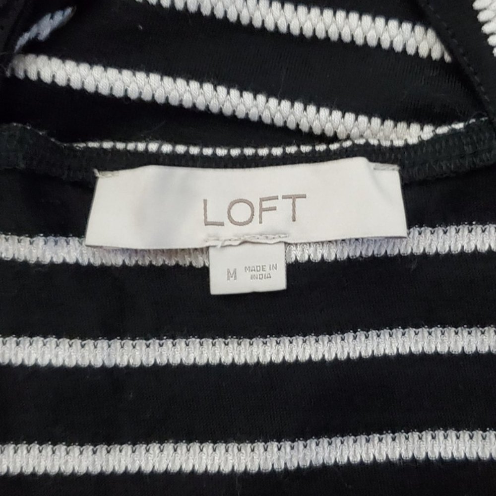 Loft Black and White Back Tie Blouse Size M - Picture 5 of 5